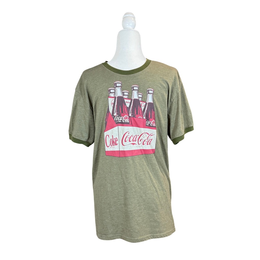 Coca-Cola Ringer Graphic Tee Olive Green